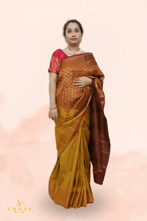 Silk Route Mustard Kanjeevaram Saree