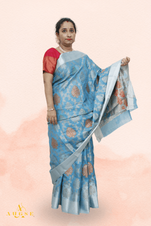 Srinagar Azure Silk Cotton Saree