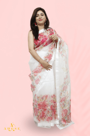 Classy Luxe Floral Organza Saree