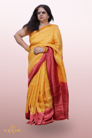 Kanjee Kool Golden Silk Cotton Saree