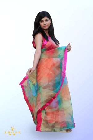 Stunning Inditrend Peacock Motif Organza Saree