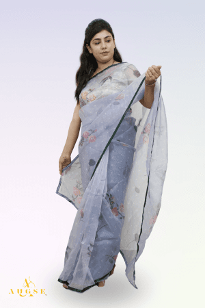 Stylish Sheer Love Organza Saree  