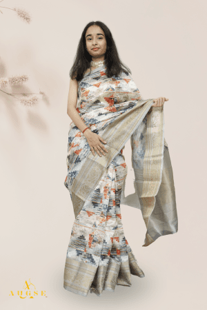 Elegant Tissue Tussle Cotton Saree