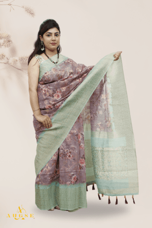 Stylish Cool Chic Light Green Saree