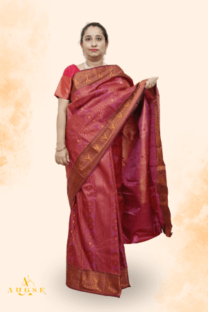 Kanjeevaram Kala Maroon Silk Saree