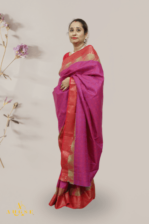 Pink Patola Kanjeevaram Silk Saree